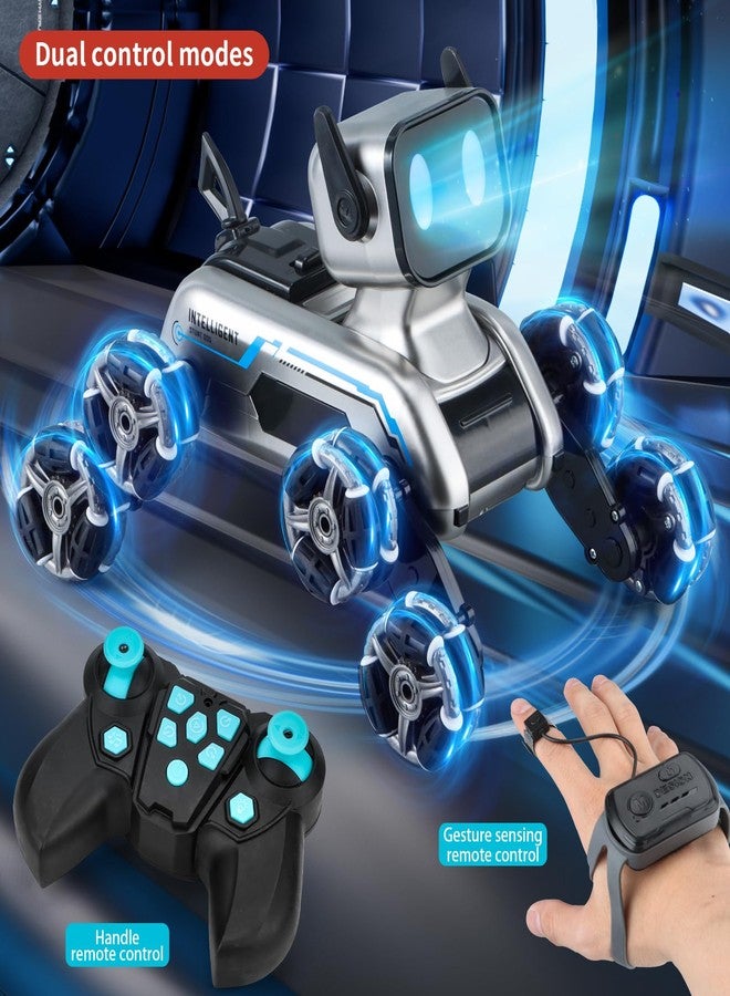 Rasout Robot Dog Toys RC Stunt Car for Kids Adults, 8WD Gesture Sensor Remote Control Cars with Light, Music, 2.4Ghz Remote Control Robot, Christmas Birthday Toy for 6 7 8 9 10 11 12 13 Boys Girls Kid - Image 2